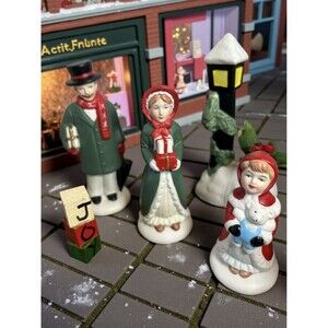 Vintage Christmas Carolers  Ceramic Vintage figures  Village Made In Philippines